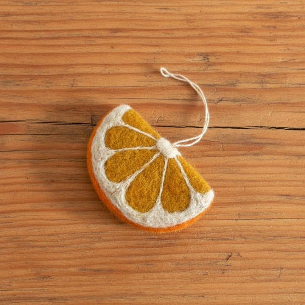 Felted Wool Citrus Ornament