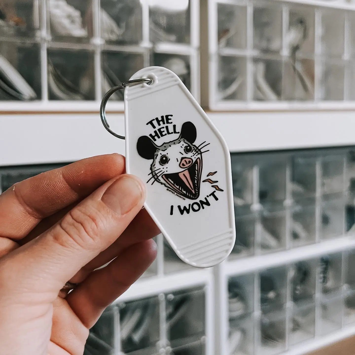 The Hell I Won’t Opossum Motel Keychain