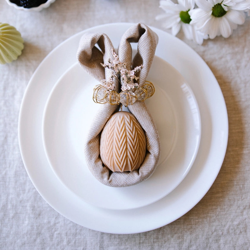 V Stripe Egg Candle