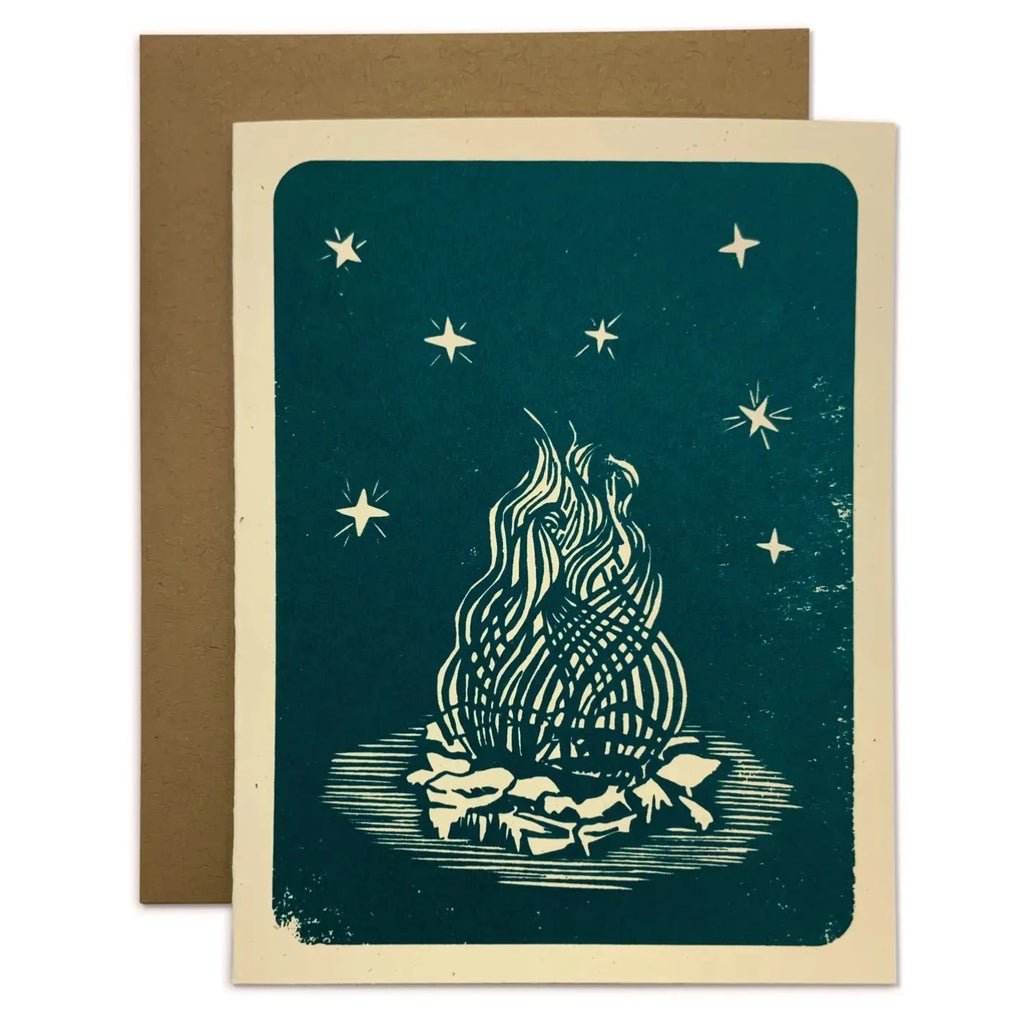 Campfire Screenprint Card