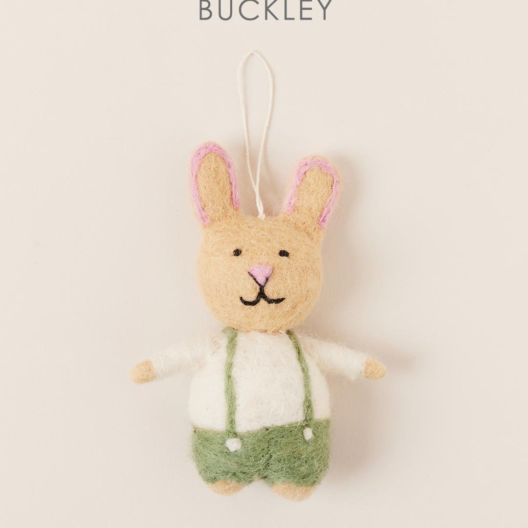 Felted Buckley Bunny Ornament