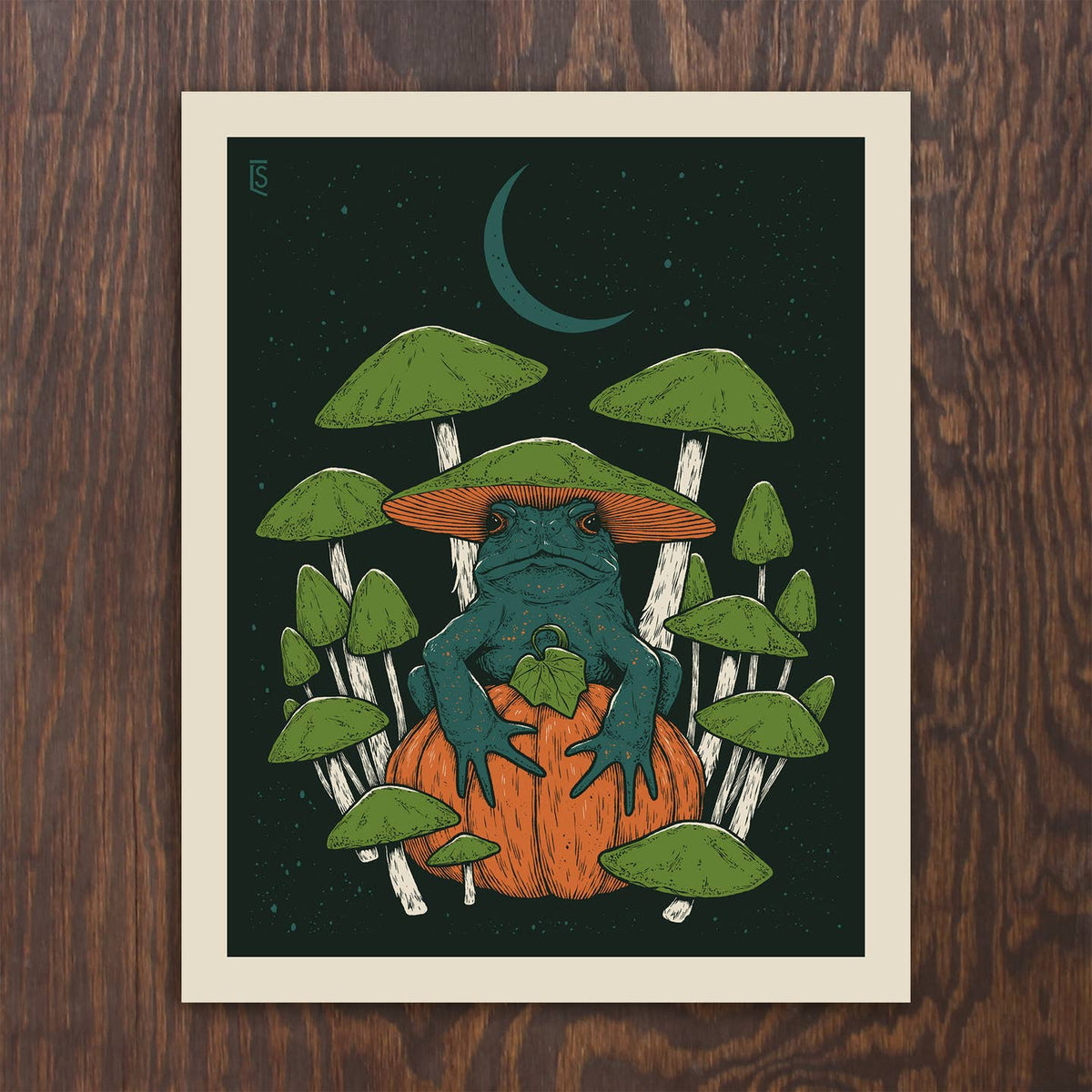 Mushroom Frog Print