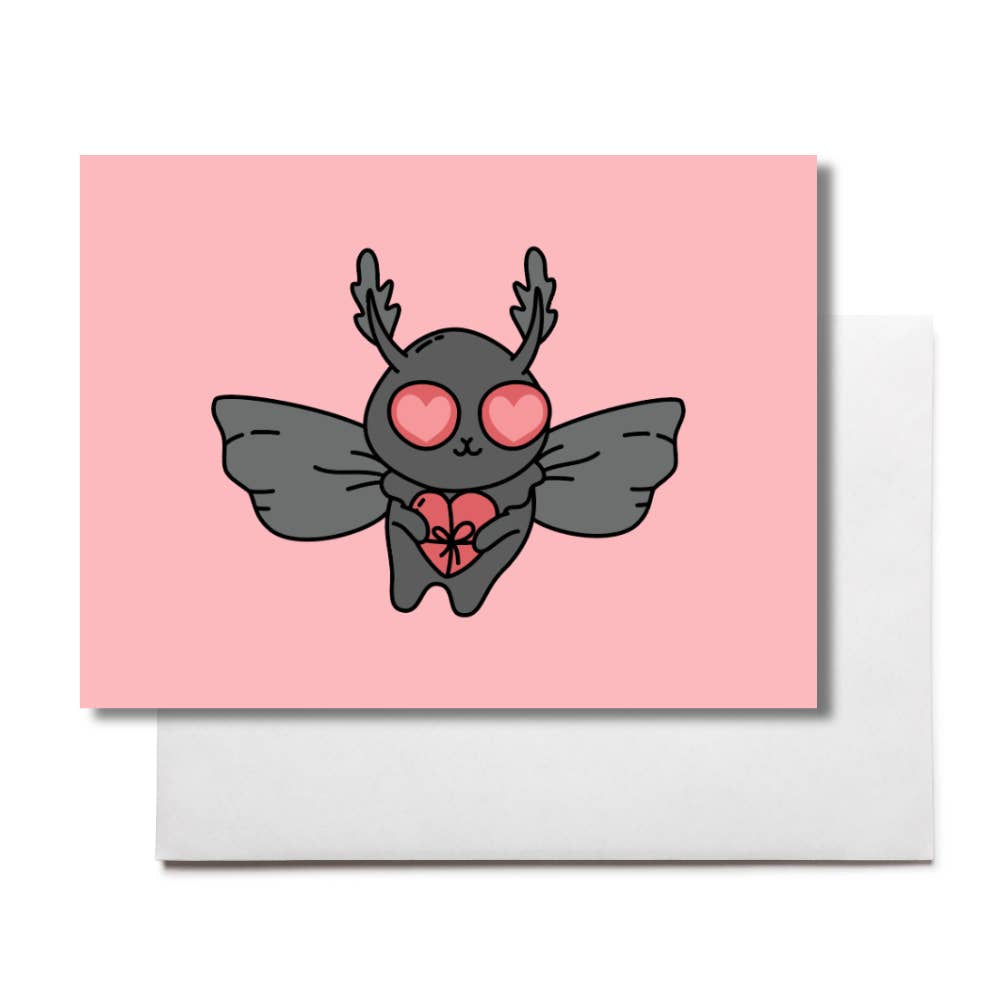Mothman with Heart Card
