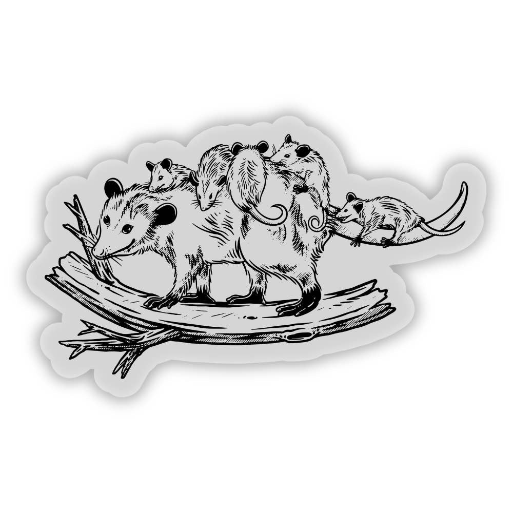 Opossum Mama White Transfer Sticker