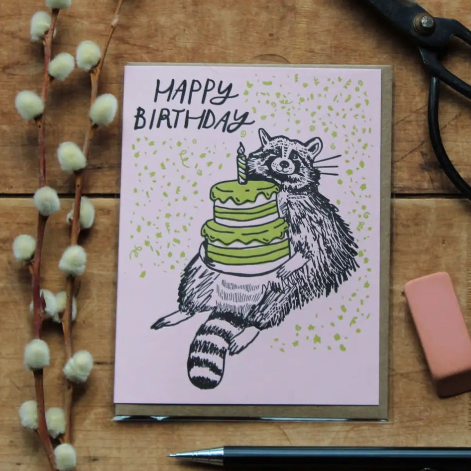 Birthday Raccoon Card