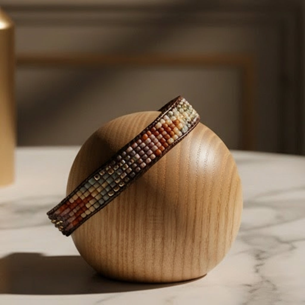 Golden Arrows Seed Bead Bracelet