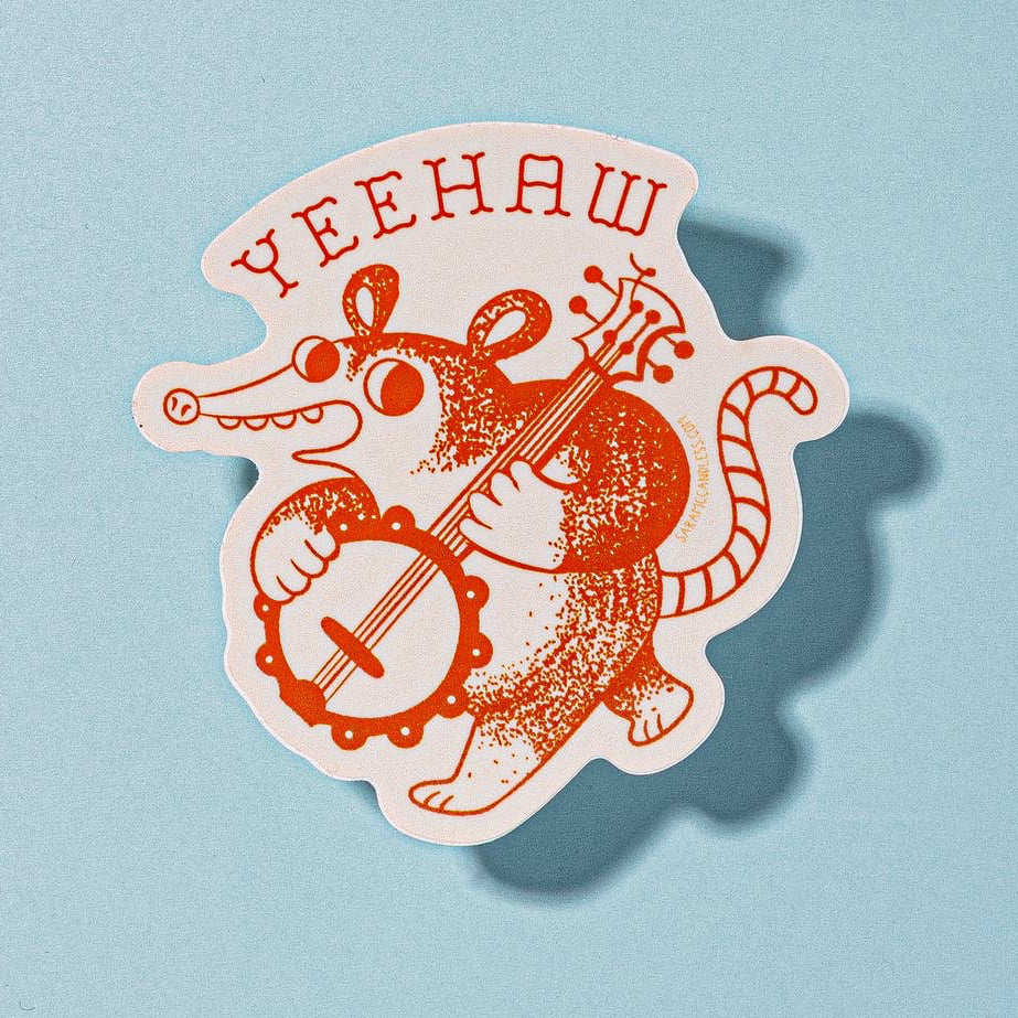 Yeehaw Possum Sticker