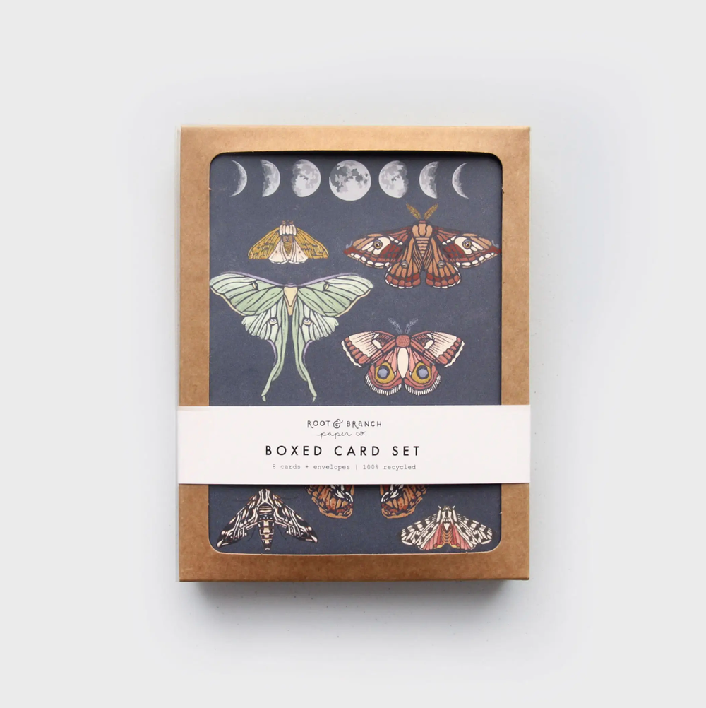 Moonlit Moths Boxed Card Set