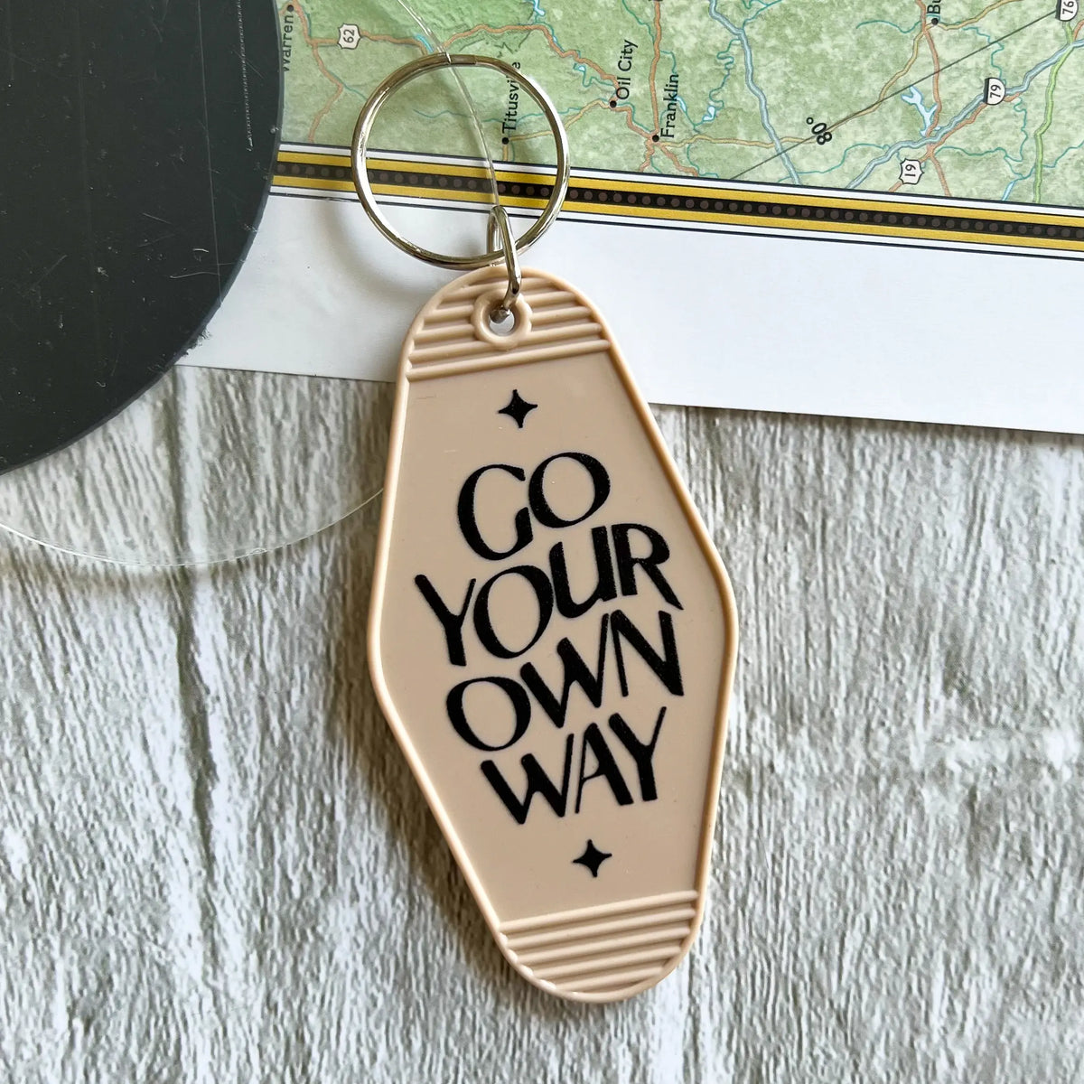 SALE Go Your Own Way Motel Keychain