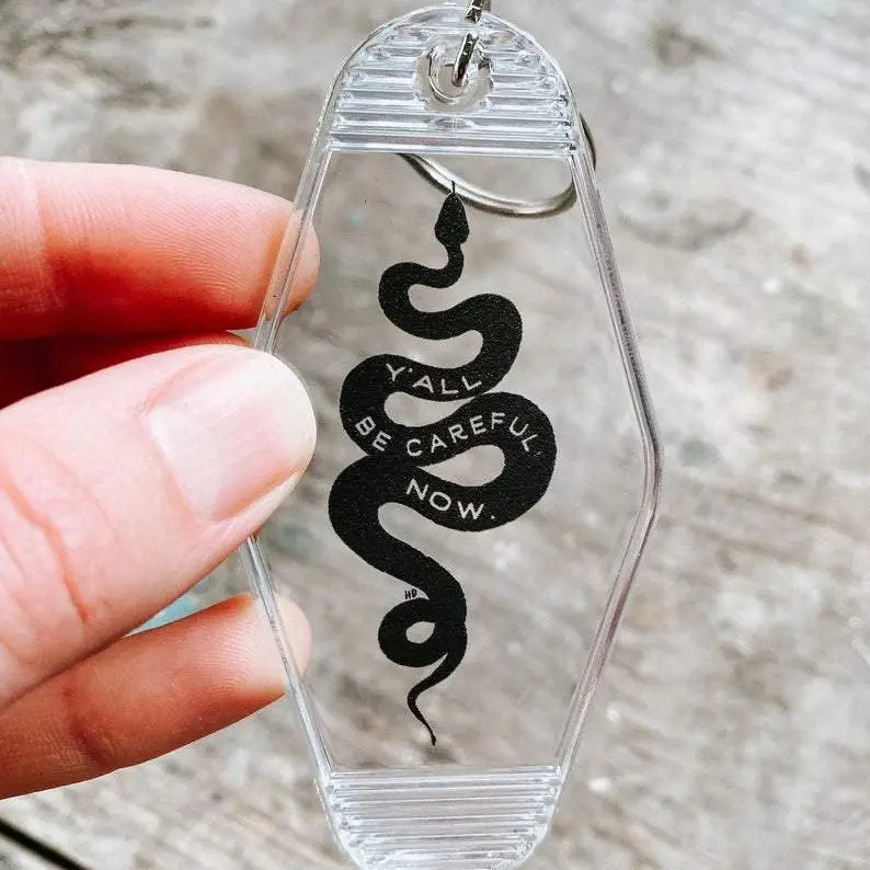 Y'all Be Careful Snake Keychain