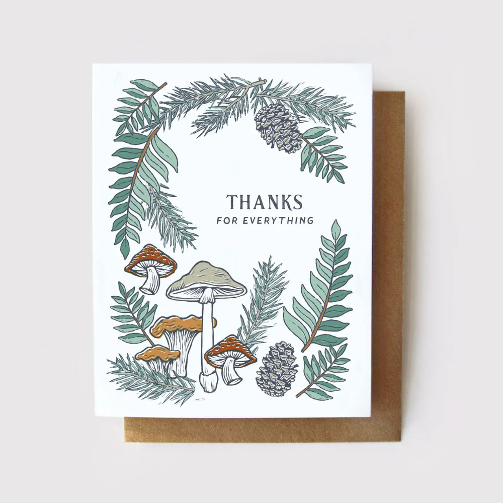 Thanks for Everything Mushrooms &amp; Ferns Card