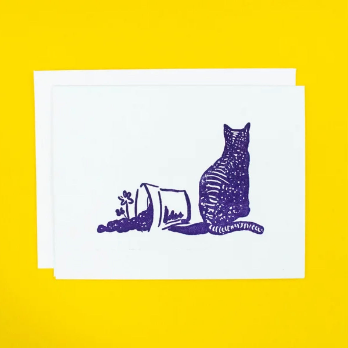 Cat &amp; Flower Pot Card