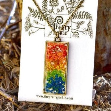 Rainbow Queen Annes Lace Necklace
